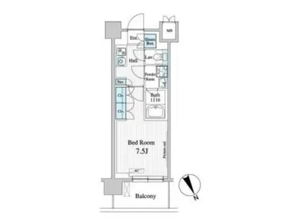 プレノ清澄庭園(1K/7階)の間取り写真