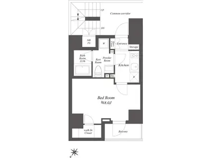 ルクレ押上(1K/12階)の間取り写真