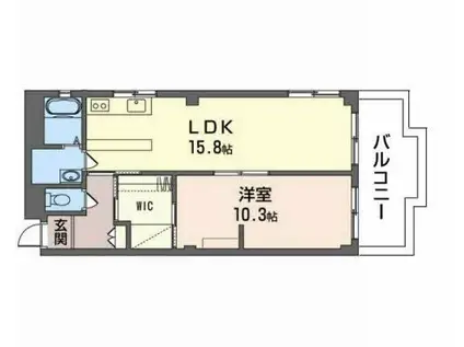 花太コーポ篠尾(1LDK/5階)の間取り写真