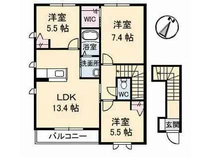 タウン表参道(3LDK/2階)の間取り写真