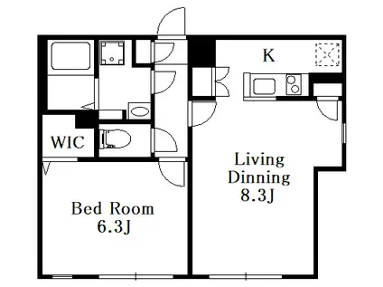 クアドール中野(1LDK/4階)の間取り写真