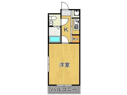 アルティ博多駅南(1K/6階)の間取り写真