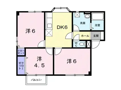プラドールネオアサヒ(3DK/2階)の間取り写真