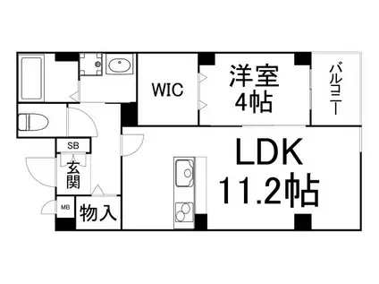 レジデンス高千穂(1LDK/2階)の間取り写真