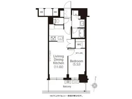 フレンシア高円寺北(1LDK/1階)の間取り写真