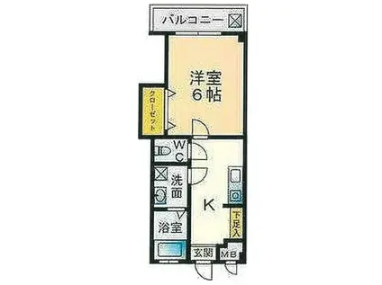 第一栗原マンション(1K/2階)の間取り写真