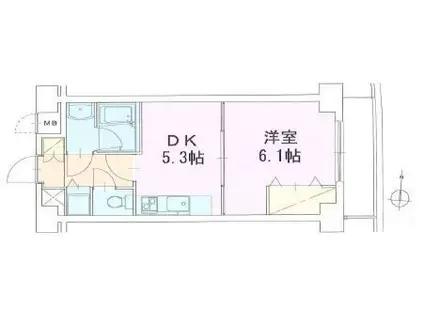 秀和第2日暮里レジデンス(1DK/7階)の間取り写真