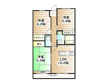 カウル湊(3LDK/2階)の間取り写真