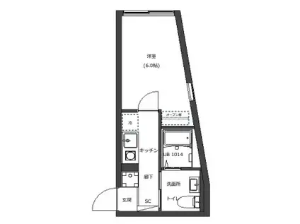 LOTSO横浜南(1K/3階)の間取り写真