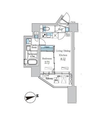 デュオフラッツ池尻大橋ノリス(1LDK/6階)の間取り写真