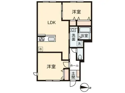 FREA(2LDK/1階)の間取り写真