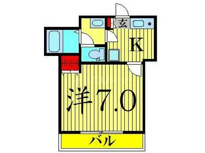 カフェル押上(1K/3階)の間取り写真