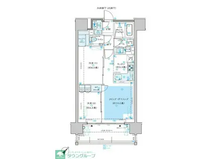 ディームス渋谷本町(2LDK/7階)の間取り写真