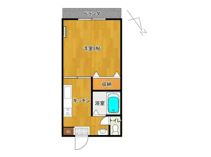 ミレニアム赤坂(1K/3階)の間取り写真