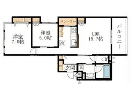 LS PLUS 豊玉南(2LDK/2階)の間取り写真