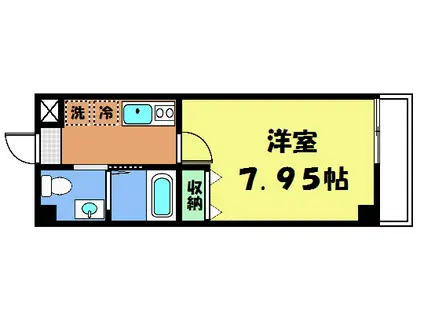 ディアネス西院(1K/5階)の間取り写真