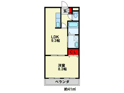 リバーサイド塚田(1LDK/1階)の間取り写真