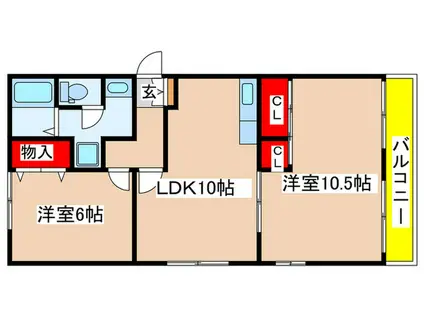 ルグラン向ヶ丘(2LDK/2階)の間取り写真