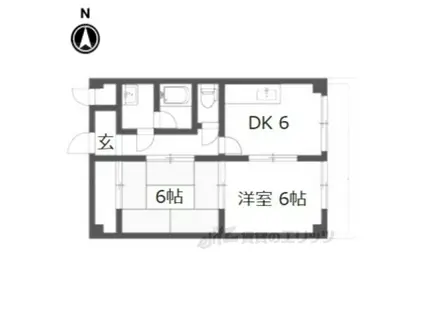 ラーク安田PARTⅡ(2DK/2階)の間取り写真