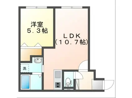 グランメールピアレス(1LDK/4階)の間取り写真