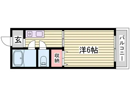 パルシオン(1K/1階)の間取り写真