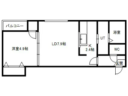 アベニール(1LDK/2階)の間取り写真
