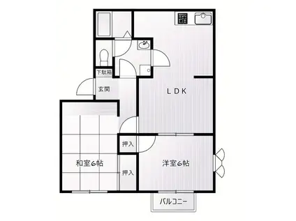 フレグランス南落合III-C(2LDK/1階)の間取り写真