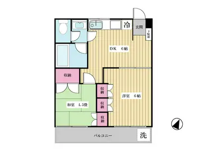 レアール2416(2DK/3階)の間取り写真