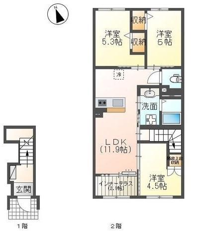 SERENO(3LDK/2階)の間取り写真