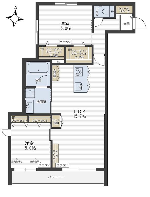 MAISON TAMPOPO(2LDK/2階)の間取り写真