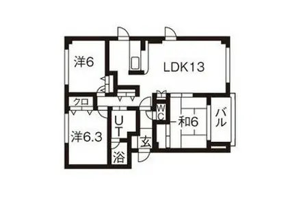 ノースアヴェニュー(3LDK/2階)の間取り写真