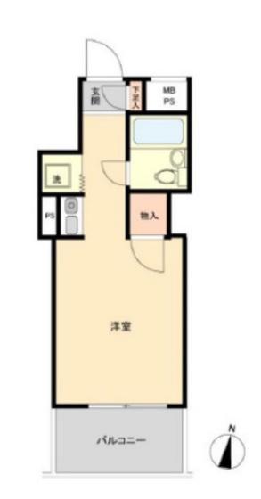 グランデール横川(ワンルーム/4階)の間取り写真