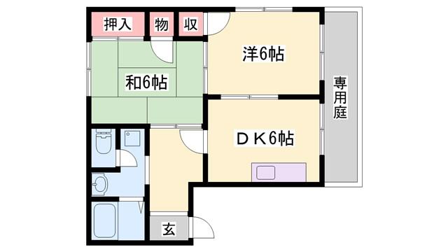 フレグランス95(2DK/1階)の間取り写真