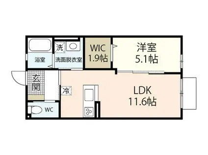 WISTERIA-KOI(1LDK/3階)の間取り写真