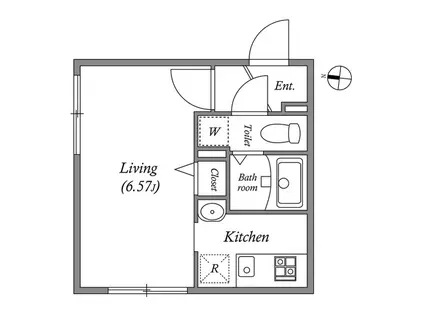 MODULOR池上(1K/2階)の間取り写真