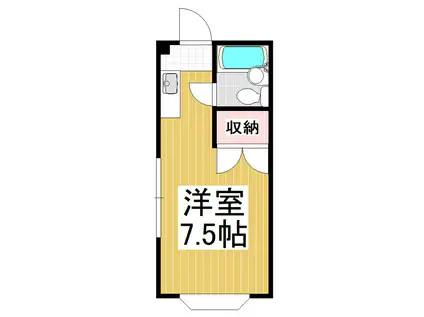 ロイヤルメゾン三浦(ワンルーム/3階)の間取り写真