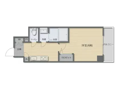 レジュールアッシュ神戸ハーバーランド(1K/7階)の間取り写真