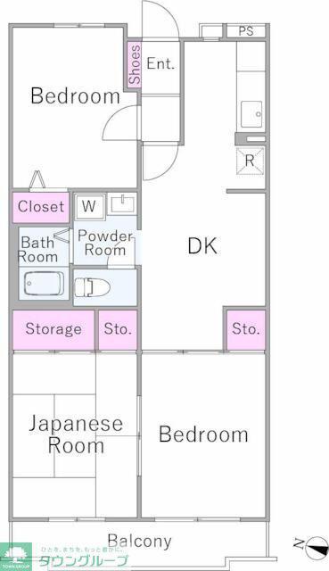 ランドフォレスト北越谷II(3DK/4階)の間取り写真