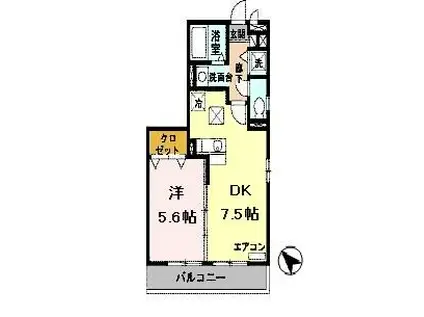 パークハイム参番館(1DK/3階)の間取り写真