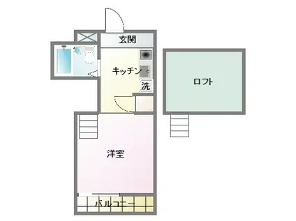 パレス日吉(1K/2階)の間取り写真