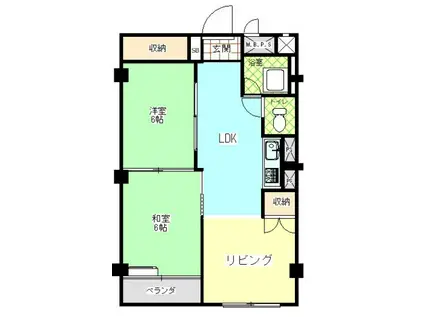 ニックハイム行徳2(2LDK/2階)の間取り写真