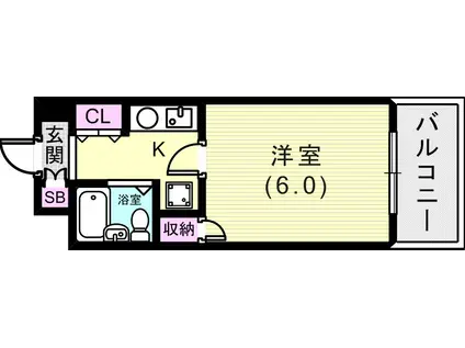 キャッスルコートII(1K/4階)の間取り写真