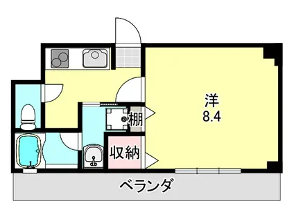 ディアコート神戸(1K/3階)の間取り写真