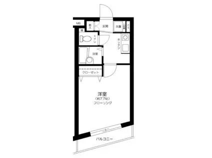 プレール高田馬場(1K/4階)の間取り写真