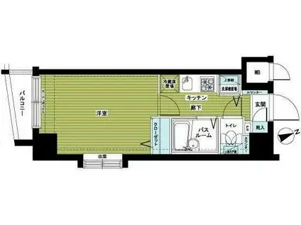 トーシンフェニックス吉祥寺クアトロ(1K/2階)の間取り写真