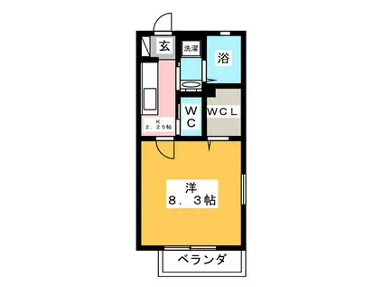 サン・ソレジオ(1K/2階)の間取り写真