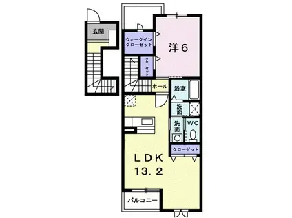 近鉄名古屋線 北楠駅 徒歩9分 2階建 築18年(1LDK/2階)の間取り写真