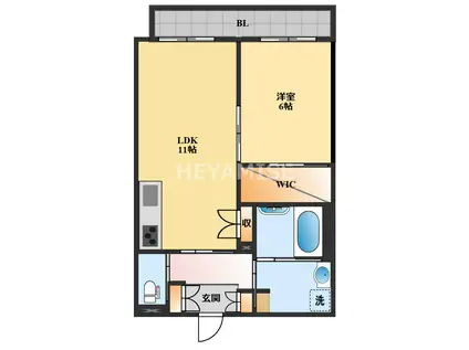 エルズコート(1LDK/5階)の間取り写真