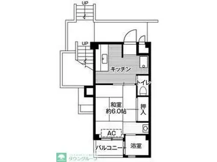 ビレッジハウス上尾8号棟(1DK/4階)の間取り写真