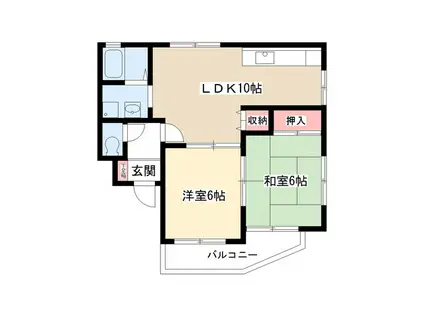 サンライフ千種(2LDK/3階)の間取り写真